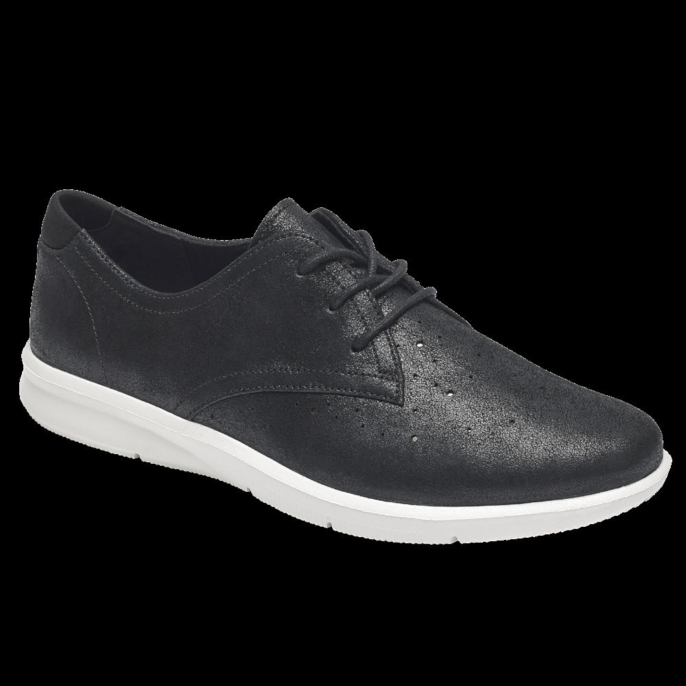 Oxfords Rockport Mujer Mexico - Ayva Negros - QFXWZ0841